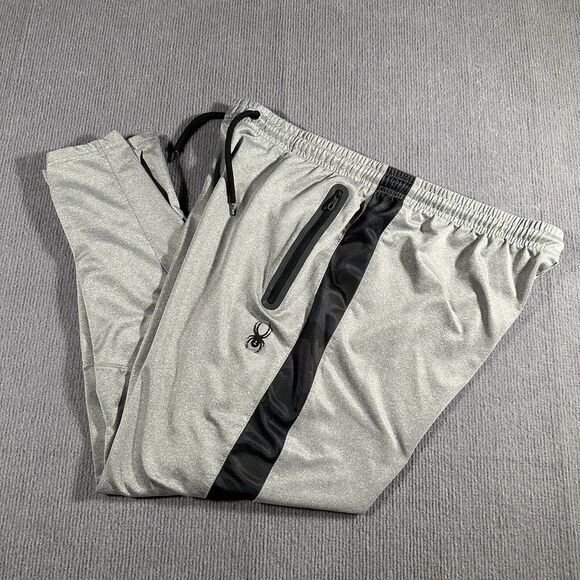 Spyder Joggers Adult XL Silver‎ Active Sport Gym Bottoms Mens - Picture 1 of 13